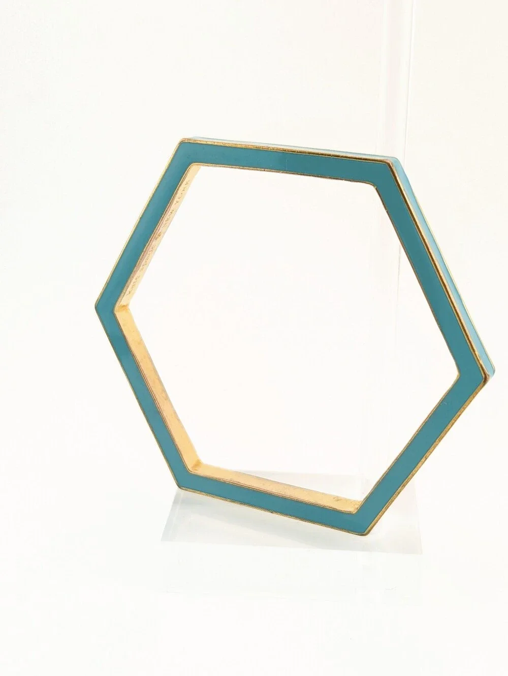 Kate Spade Hexagon Gold & Teal Enamel Bangle - Picture 6 of 6